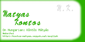 matyas kontos business card